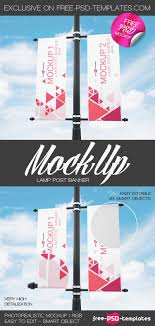Download Free Lamp Post Banner Mock Up In Psd Free Psd Templates PSD Mockup Templates