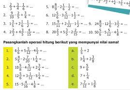 We did not find results for: Kunci Jawaban Matematika Kelas 5 Halaman 12 13 14 Penjumlahan Dan Pengurangan Pecahan Campuran Dengan Bilangan Asli