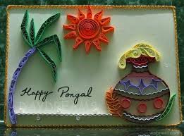I have used the chart papers and sketches for the card. 25 Beautiful Pongal Greeting Cards And Design Ideas In Tamil Pongal Greeting Cards Christmas Tree Cards Paper Quilling Flowers