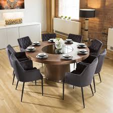 Large Walnut Round 1 6m Dining Table 8 X Charcoal Carver Chairs Large Round Dining Table Large Square Dining Table Dining Table