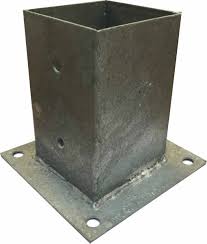 Extra stabiler pfostenschuh, materialstärke 4 mm, feuerverzinkt, mit 4 vierkantlöchern 18x18 mm für schloßschrauben m16, bodenplatte 150x80 mm, einschubtiefe das. Pfostenschuh 9 9 Z Dubeln Pfostenkappen Pfostenschuhe Beschlage Pfostenschuhe Holz Im Garten Kubler Holz