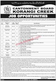 Cantonment Board Korangi Creek Jobs Oct 2017 Building Inspectors Enforcement Supervisor Job Korangi Job Opportunities