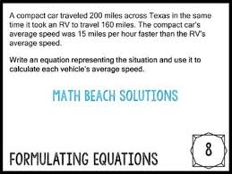 Writing Rational Equations From Word Problems Task Card Activity Task Card Activities Word Problems Task Cards
