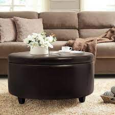 4.6 out of 5 stars with 42 ratings. Walnew Large Round Storage Ottoman Comfort Footrest Brown Faux Leather Walmart Com Walmart Com