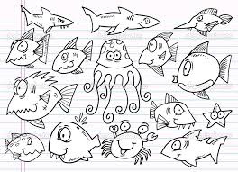 Doodle Fish Sea Creatures Doodle Sketch Notebook Doodles Animal Doodles