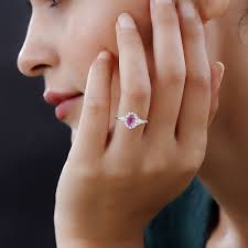 Buy Premium Montepuez Ruby and White Zircon Halo Ring in Platinum Over  Sterling Silver (Size 8.0) 1.20 ctw at ShopLC.