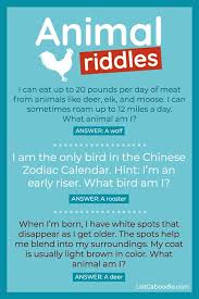 Scroll down to the bottom of the page for a printable version. 27 Animal Riddles For Kids That Are Great For Car Rides And Classrooms