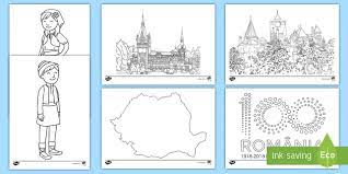 Școală de acasă, poezie, republica moldova, folclor, literatură, profesori, clasa întâi. Romania La Centenar Pagini De Colorat Teacher Made