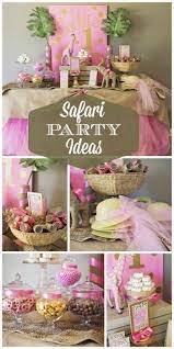 Pink Gold Safari Glam Birthday Colbie S 1st Safari Birthday Catch My Party Wild Birthday Party Safari Birthday Girls Birthday Party