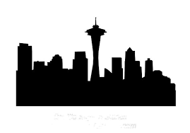 Stencil Seattle City Skyline 10 X 5 Seattle Skyline Painting Seattle Skyline Silhouette Seattle Skyline Outline