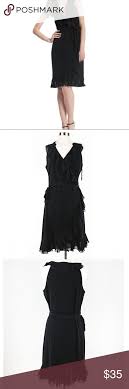 Whbm Black Ruffle Faux Wrap Dress Faux Wrap Dress Black Ruffle Dresses