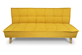 Pratico e ampio vano contenitore sotto il sedile. Divano Letto Clic Clac In Tessuto Vellutato Giallo Divano 3 Posti Mod Bart Samira Italia