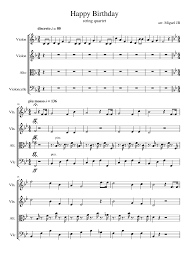 Published by exultet music (s0.135719). Happy Birthday Sheet Music For Violin Cello Viola String Quartet Musescore Com