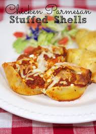 Chicken Parmesan Stuffed Shells Stuffed Pasta Shells Jumbo Pasta Shells Pasta Dinner Recipes