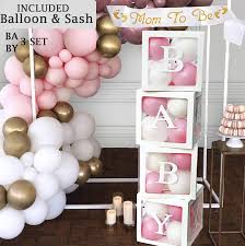 See more ideas about baby boy shower, boy shower, baby shower. Amazon Com Baby Shower Decorations For Girl Or Boy Baby Shower Boxes Baby Blocks Decorations Baby Shower Baby Shower Balloon Clear Boxes With Letters For Baby Shower Gender Reveal Party Supplies Health