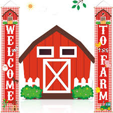 50% off with code zazpartyplan. Farm Animal Porch Banner Barnyard Birthday Party Welcome Door Sign Family Farmhouse Baby Shower Decorations Buy Online In United Arab Emirates At Desertcart Ae Productid 148557436