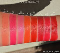 Chanel Rouge Allure Swatches Of All Shades By Georgia Grace Swatch Chanel Lip Swatches