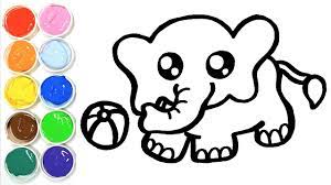 dessiner un elephant kawaii kiwi kids club dessin pour bebe youtube coloriage feuille de tulipe