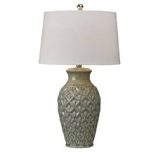 This ceramic table lamp features a porous texture finished in a sage green glaze with a light tan wash, accented by light brushed brass details. Thistle Table Lamp Sage Green Lamp Table Lamp Table Lamps For Bedroom