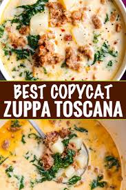 The Best Copycat Zuppa Toscana Soup Made With Spicy Crumbled Sausage Silky Potatoes And An Ultra Creamy Broth Baco Toscana Recipe Best Soup Recipes Recipes