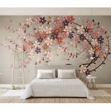 Find More Wallpapers Information About Hotel Home Decor Wall Papers 3d Wall Art Flowers Tree Painting Photo W Creative Wall Decor Wall Decor Bedroom Wall Decor