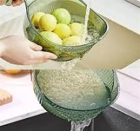 Rice Washer Strainer Bowl Rice Washing Filter Strainer Basket Colander With  Handle Plastic Strainer For Rice For Washing Rice Washing Vegetables And ...