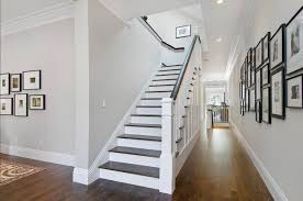Trim Color Benjamin Moore S Decorators White Apply 3 Coats To Get Good Coverage Wall Abalone By Be Traditional Staircase House Design Perfect Paint Color