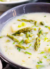 Vegan Asparagus Soup Is Best Ever Non Dairy Cream Of Asparagus Soup With Potato And Coconut Milk Kids Love Cream Of Asparagus Soup Asparagus Soup Soup Recipes