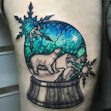 Polar Bear Snow Globe Best Tattoo Design Ideas Globe Tattoos Tattoos Bear Tattoos