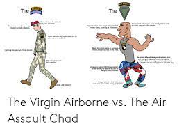 Air Assault Virgin Airborne Chad The The Wears A French Beret To Aid In Quicker Surrender Has No Need Of Headgear As His Freshly Shaved Scalp Is A Solar Panel For A Sex