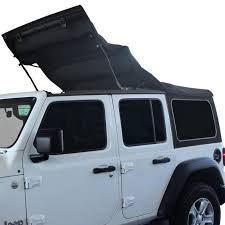 4 Door Jeep Wrangler Black And White Mopar Sunrider Design Soft Top Kit 4 Door Black Premium Jeep Wrangler Accessories Wrangler Accessories Jeep Wrangler Soft Top