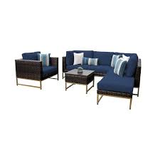Shop a wide selection of patio and outdoor furniture from top leading brands! Barcelona 7 Piece Wicker Patio Furniture Set 07f In Gold And Navy Barcelona 07f Gld Navy