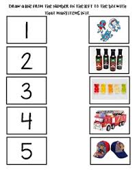 Draw A Line From The Number On The Left To The Box On The Right That Has That Many Items In It Feat Childhood Education Preschool Lesson Plans Early Childhood