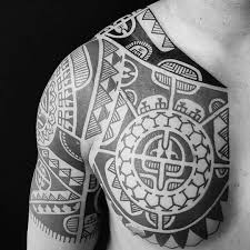 Polynesian chest tattoo addition to a half sleeve. Polynesian Chest Tattoo Best Tattoo Ideas Gallery