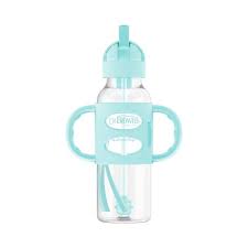 Dr Brown S Options Sippy Straw Bottle With Silicone Handle Aqua Target