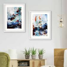 Whether you're shopping for unique canvases from talented modern artists, contemporary prints or affordable art posters, we've got something for everyone in our modern and abstract collection. Set Of Two Prints Large Blue Abstract Framed Wall Art By Abstract House Notonthehighstreet Com