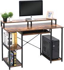 Kldjhns computer desk home office desks with drawers shelf, simple laptop computer desk, student desk with storage, bedroom. Topsky Home Office Computer Desk With Shelves Keyboard Shelf Monitor Stand Amazon De Kuche Haushalt
