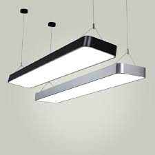 Modern Office Light Pendant Lights Simple Led Office Long Strip Aluminum Rectangular Commercial Lighting Market Desk Light Light Fixtures Low Ceiling Lighting