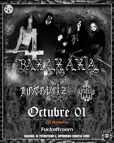 Desde Bavaria, llega @baxaxaxa_ungod a la CDMX con su potente black metal! La cita es el 1 de octubre en el @fuckoffroom Boletos disponibles! @mercenary.mx @warlab.vc #metal #blackmetal #concierto #baxaxaxa