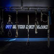 Fit Is The New Black Fitness Gym Neon Sign Gym Interior Gym Design Interior Gym Decor