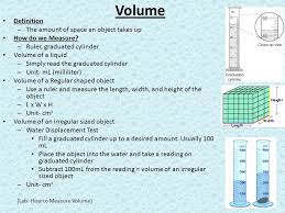 What is volume in science. Science Lab Unit 3 Properties Of Matter 07 Ps1 2 1 I Can Identify And Classify Matter Using Their Physical Properties 2 I Can Identify And Describe Ppt Download