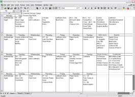 Monthly Menu Planner Template Excel Monthly Menu Planner