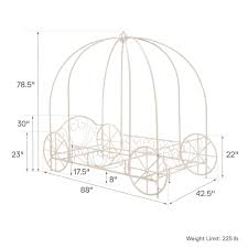 A project you can build so your this princess carriage bed plan set is designed for a twin size mattress (75l x 39w x 7h), but you. Metal Twin Carriage Bed White Walmart Com Walmart Com
