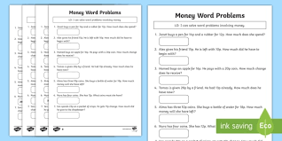 Broad topics > measuring and calculating with units > money. New British Money Word Problems Ks1 Worksheet