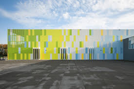 Gallery Of Sports Hall Slangen Koenis Architects 4 Factory Architecture Colour Architecture Facade Architecture
