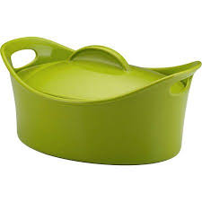 Rachael Ray Stoneware 4 1 4 Quart Casseroval Covered Baking Dish Green Rachael Ray Stoneware Baked Dishes