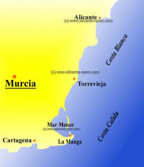 Administrative map of spain (without the canary islands). Murcia Map