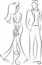 Silhouette De La Mariee Et Le Marie Invitation De Mariage Vector Invitation Mariage Maries Dessin Mariage Dessin