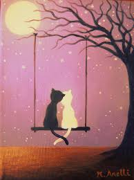 Cat Art Cat Painting Gift For A Girl Girls Bedroom Decor Etsy Girls Room Wall Art Nursery Art Girl Hand Painted Cat