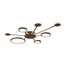 Ours features the classic in a flush mount silhouette with twelve slender arms radiating from a central orb in a modern, matte black finish. Sputnik Flush Mount Ceiling Light Post Modern Metallic Led Flush Lighting In Brown Takeluckhome Com